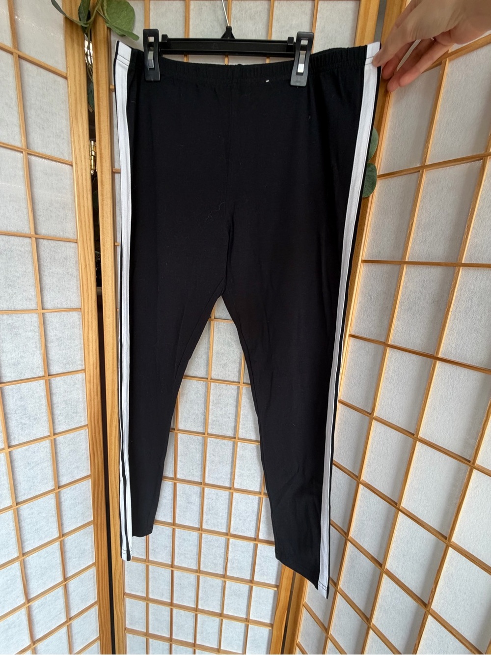 SO Black Jogger Pants with White Side Stripes